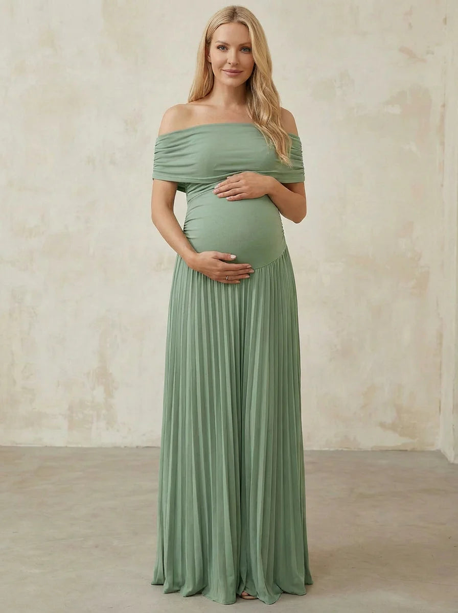 Chiffon A Line Off the Shoulder Pleated Formal Dresses