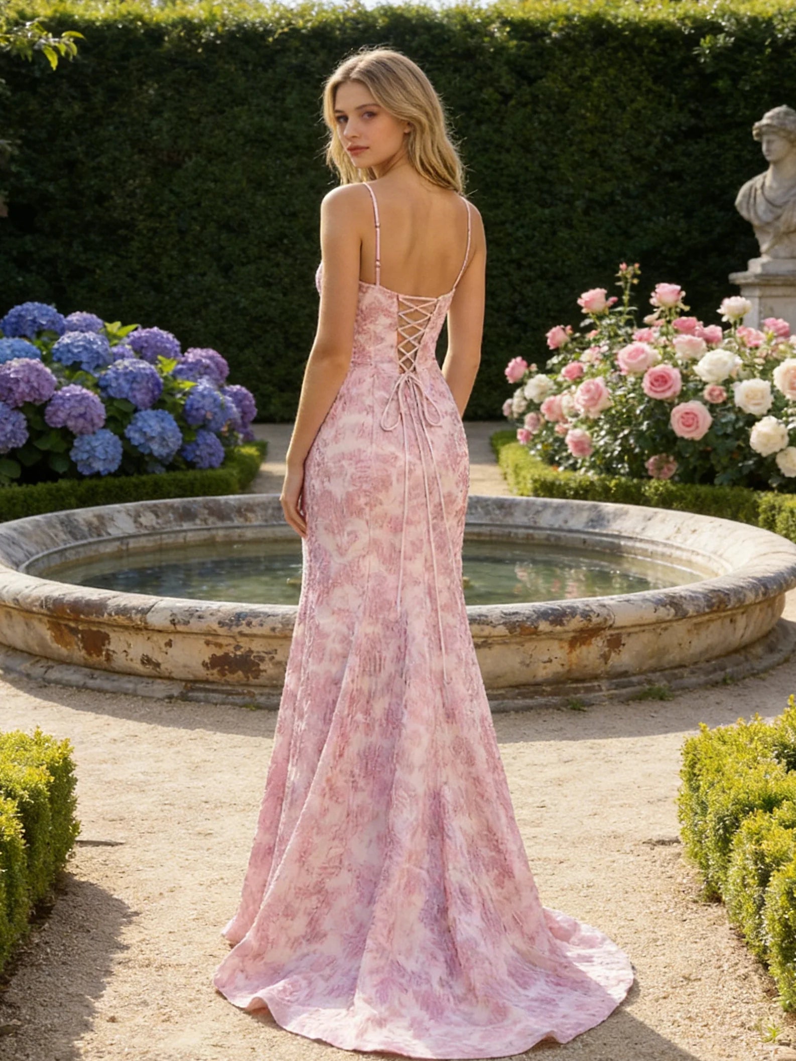 Taffla Mermaid Spaghetti Straps Side Slit Prom Dresses